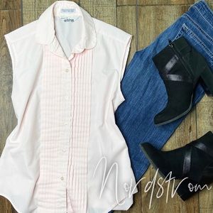 (Sold) Nordstrom Pink Sleeveless Button Up Top 12